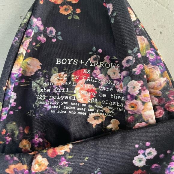 NWT Boys + Arrows Fillis the Firercracker Summer Night Floral Bikini Top XS - Picture 4 of 4